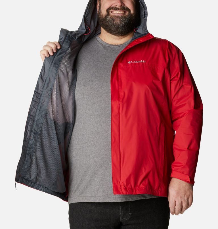 Men's Columbia Watertight II Rain Jackets Red | Plus Size CA-O3406